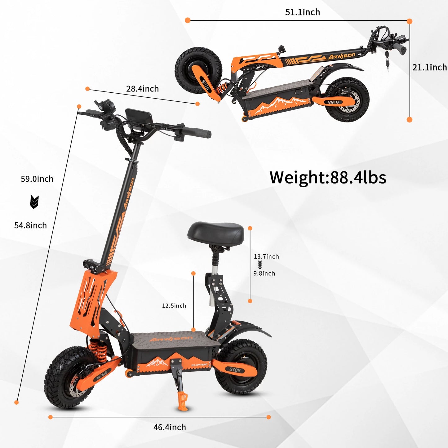 Electric Scooter Dual Motor with a Seat