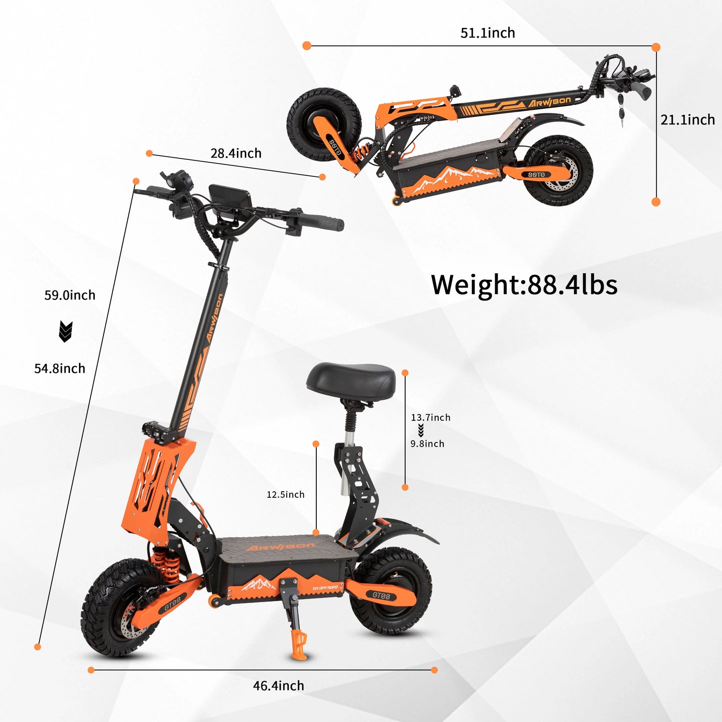 Electric Scooter Dual Motor with a Seat