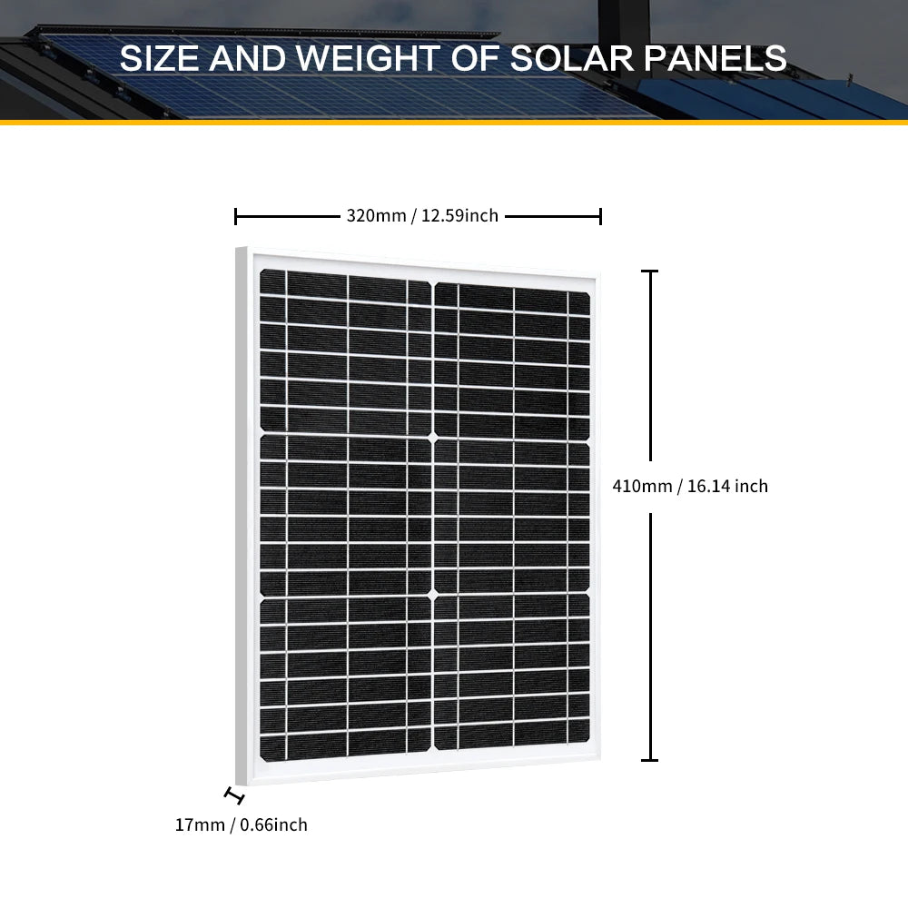 50W 25W Glass Solar Panel