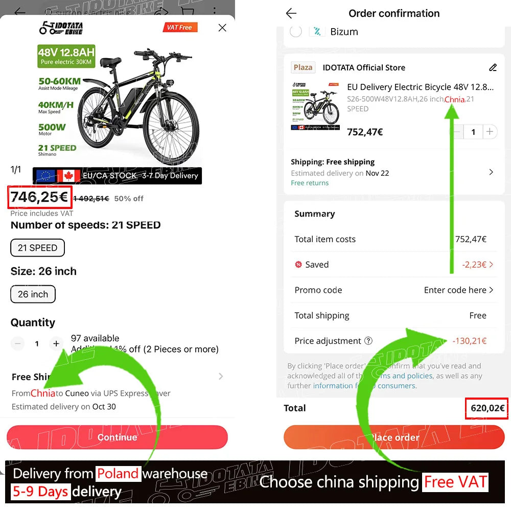Electric Bicycle 21 speed